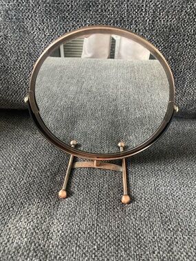 Round Bronze-tone Vanity/Makeup Mirror